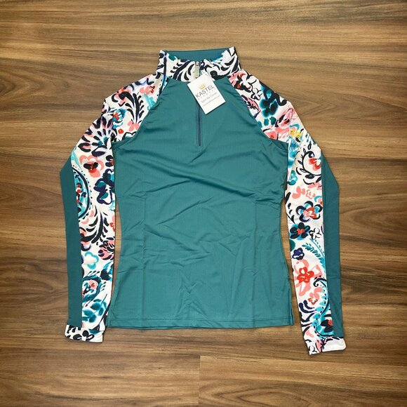 Kastel Denmark Riding Sun Shirt - Teal & White Paisley - XS - Picture 1 of 3